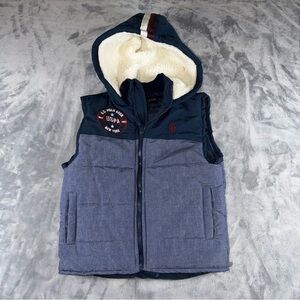U.S. Polo Assn. Kids Navy and Gray Hooded Vest